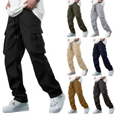 Herren Jogginghose Cargohose Tasche Hose Männer Causal Sporthose Freizeithose DE