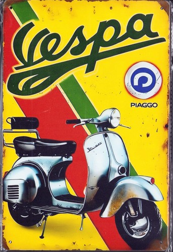 Blechschild piaggo vespa - "piaggo, vespa"