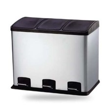 36l 3fach Edelstahl Mülleimer