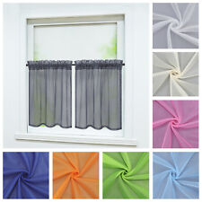 2 Stück Scheibengardine mit Tunnelzug Küche Gardinen Bistrogardinen Modern Voile