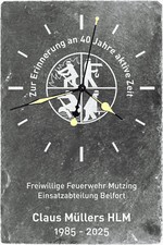 Feuerwehr Wanduhr Schiefer