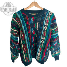 Vintage Coogi 90s Australia Strickpullover Unisex kräftig bunt selten Pullover