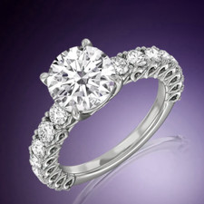 Diamant Damen Ehering 14k Weißgold Lab Grown Rund 2,50 Ct IGI-zertifiziert