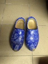Holländische Holz Klompen Holzclogs Blaue Deko Holzschuhe 