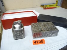 4705.      Alte Zigarettenschatulle mit Feuerzeug Vintage Zigarettenbox