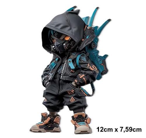Cyberpunk figur scull hoodie - cyberpunk,