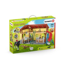 Schleich 42485 Pferdestall Bauernhof Weltstall Spielset Pferde Spielzeug Scheunenzubehör