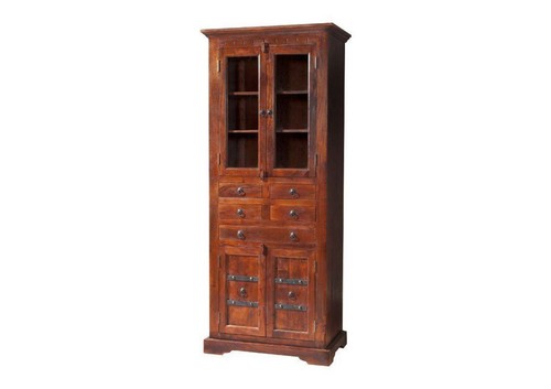 Kolonial vitrine akazienholz - vitrine,