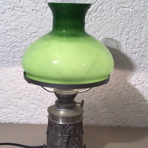Tischlampe grüner glasschirm - grüner,