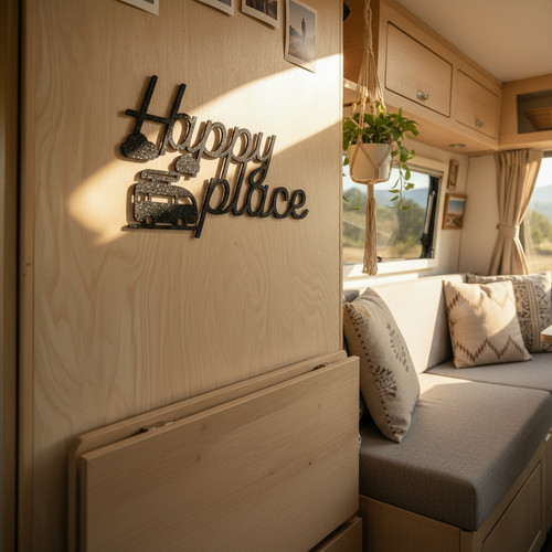 Wohnmobil wanddeko happy place - wanddeko,