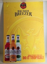 Bacardi Breezer Schild/Tafel, gelb, Tropical, Rum, Deko, Bar, Party, 49 x 73 cm
