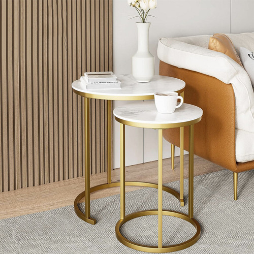 Satztisch marmor gold weiß - marmor,