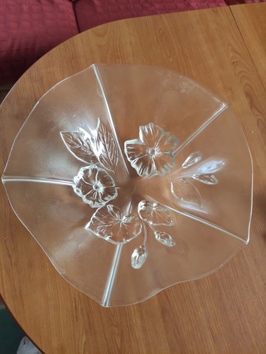 Glas schale groß blatt form - glas,