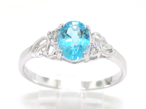 Blautopas ring 585 weißgold - blautopas,