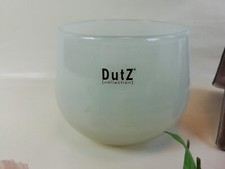 Dutz Vase Pot white D= 10 cm Glas rund glasvase mundgeblasen weiß