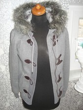 edc by Esprit Weste Übergangs Jacke mit Fellkapuze Größe XS 34 wie NEU TOP grau