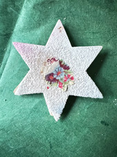 Christbaumschmuck  Dresdner Pappe Tasche Oblate Glitzer Stern Star 5cm Kugel