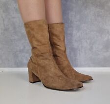 Donna Christina Stiefeletten 41 Braun Beige 6cm Blockabsatz Karre Vintage...