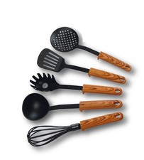 STONELINE® 5tlg Küchenhelfer Set Kochlöffel Pfannenwender Holzoptik IIWahl 18881