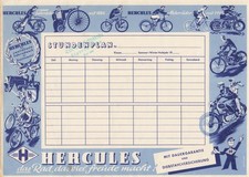 Stundenplan - Hercules Fahrradwerke Nürnberg - Fahrräder Motorräder 50er J.