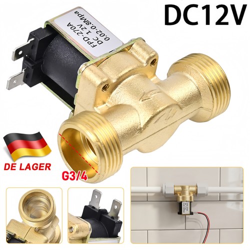 Magnetventil messing 12v - magnetventil, 3/4"