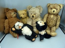 SXK Konvolut 6x alter antik TEDDY Bär Nachkrieg Stofftier HERMANN PANDA STEIFF