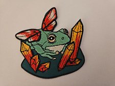 Aufnäher Bügeleisen Patch Frosch Kristalle Textil