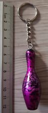 Schlüsselanhänger Keyring Schlüsselbund Kegel Pin Kegeln Bowling Fuchsia Schwarz