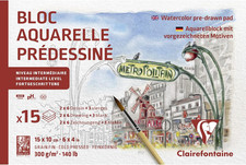 Aquarellblock vorgezeichnete Motive