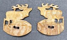 ⚜️ 2 alte geschnitzte