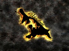 LED Wandbild Silhouette Insel