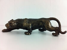 Panther Panter Skulptur Puma Deko Gusseisen Bronze-Optik Leopard Statue Jaguar