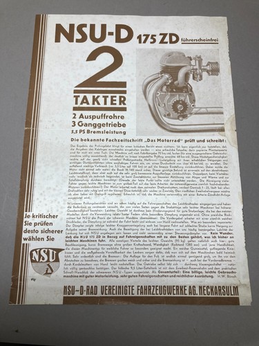 Original vorkrieg nsu prospekt - vorkrieg,