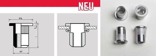 Stahl nietmuttern ger - m4,