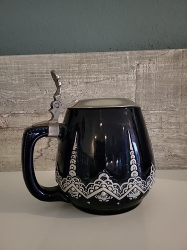 Bierkrug blau mit - mit, deckel