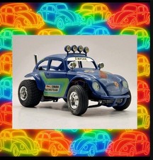 Mitsuwa VW Baja Bug Modellbau Käfer Batterie Modell Plastik Dune Volkswagen Blau