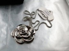 Lange Kugel Kette TL 66 cm mit großem Blüten Anhänger  No.447