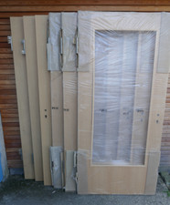 Werkstattauflösung: 6 Türen unbenutzt 2,11x98,5 Buche Dekor mit Lichtausschnitt