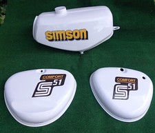 Tank Set S51 Enduro Comfort + Aufkl. weiß für Simson Kraftstofftank Benzintank