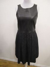 Marc Aurel Kleid Lederoberteil Stickerei Lurex Taschen schwarz Gr.38 (K48-27)