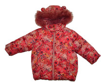 NEXT Mädchen Jacke Winterjacke mit Teddyfutter Orange/Rot Gr. 86