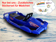 AlpenGaudi Doublerace Blau Lenkrodel Schlitten Bob Lenkschlitten Rodel 2-Sitzer