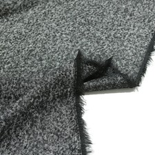 Weicher Wollstoff Wolltuch mit Muster in Schwarz Weiß weicher Bekleidungsstoff