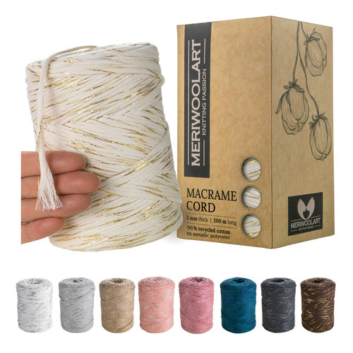 Meriwoolart makramee garn 3mm - makramee,
