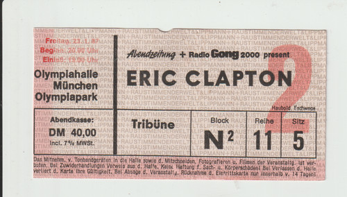 Concert ticket stub eric - ticket,