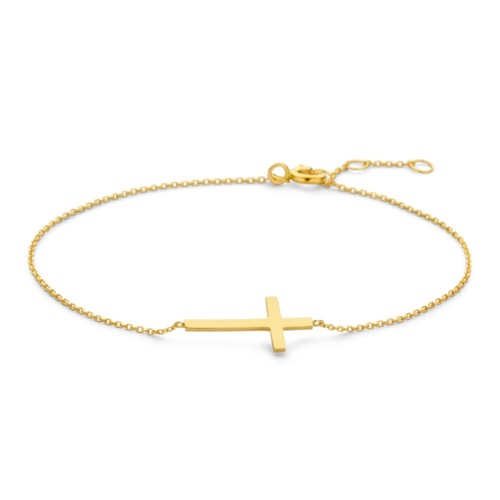 Bracelet cross 585 - cross, gold