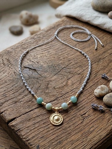Makramee halskette choker mit - makramee,