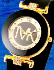 Damen Armbanduhr?Damen Quarz Uhr Schwarz Gold Strass Damen Schmuck Quarzuhr 