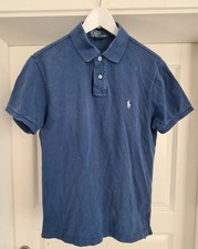 Ralph Lauren Poloshirt Blau Größe M Baumwolle Herren T-Shirt