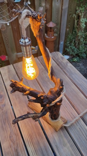 Tischlampe naturholz vintage - naturholz,
